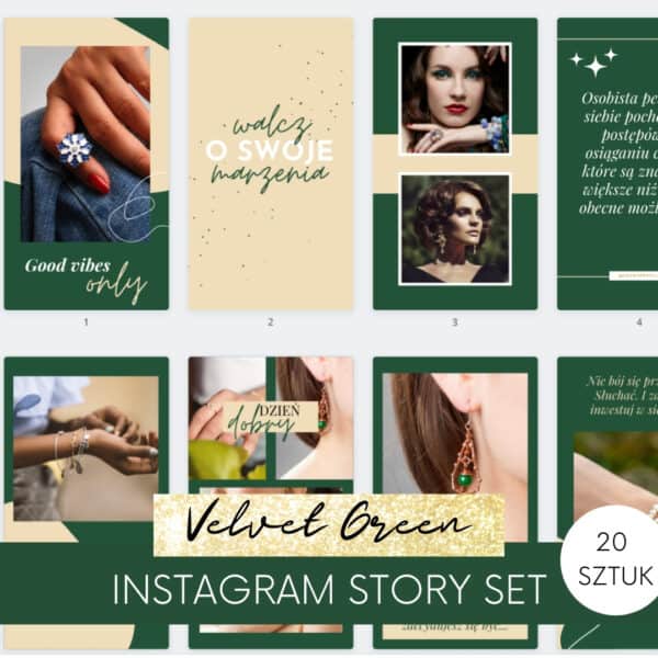 VELVET GREEN | Szablony Instagram Stories