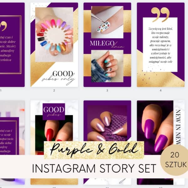Purple&Gold | Szablony Instagram Stories